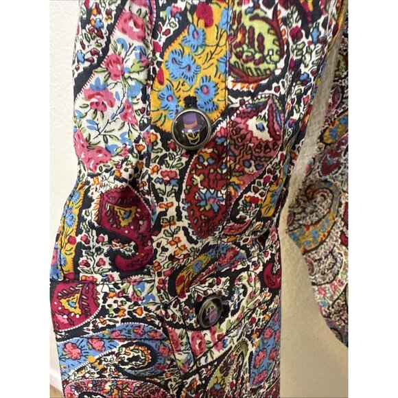 Robert Graham L Long Sleeve Shirt Button Up Paisley Multicolor Skull Crown - Picture 5 of 16
